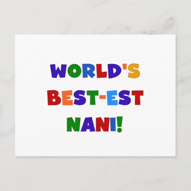 Bright Colours Best-est Nani T-shirts and Gifts Postcard (Front)