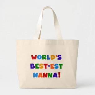 Bright Colours Best-est Nanna Tshirts Large Tote Bag
