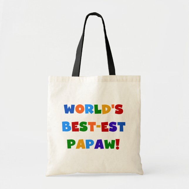 Bright Colours Best-est Papaw Tshirts and Gifts Tote Bag (Front)