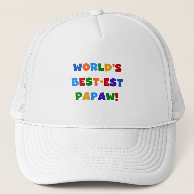 Bright Colours Best-est Papaw Tshirts and Gifts Trucker Hat (Front)