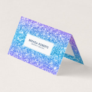 Bright Colours Faux Glitter Business Card
