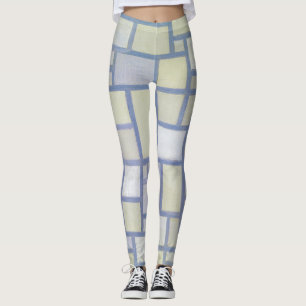 Bright Colours Grey Lines   Piet Mondrian   Leggings