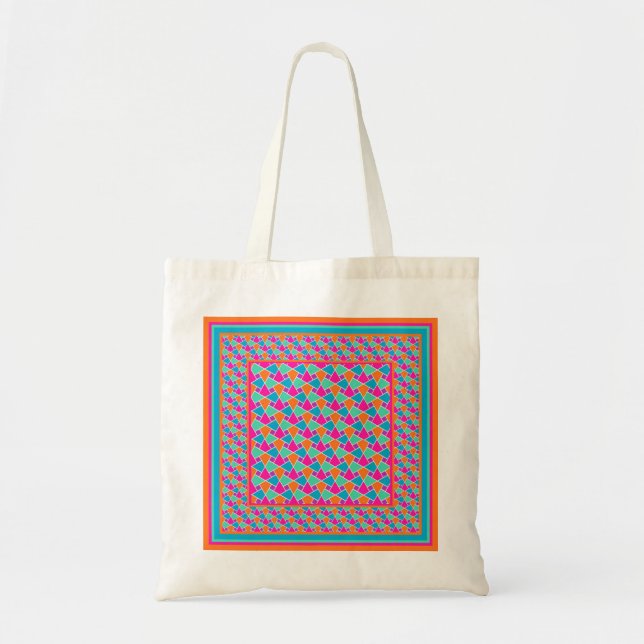 Bright Colours Islamic Pattern Budget Tote Bag (Front)