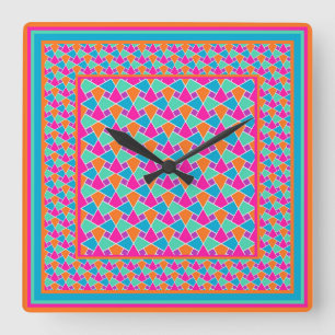 Bright Colours Islamic Pattern Wall Clock