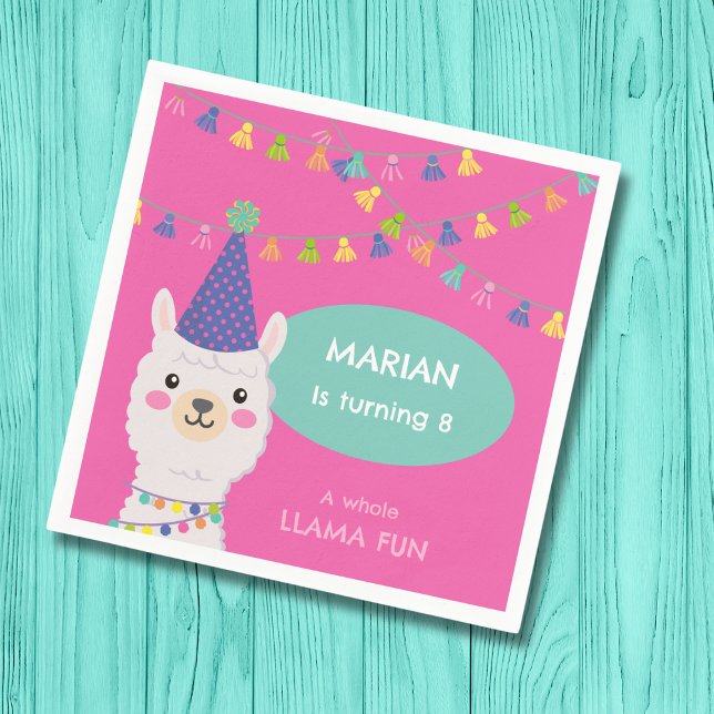 Bright colours llama party napkin (Creator Uploaded)