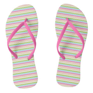Bright Colours Pink Red Yellow Blue Green Trendy Thongs