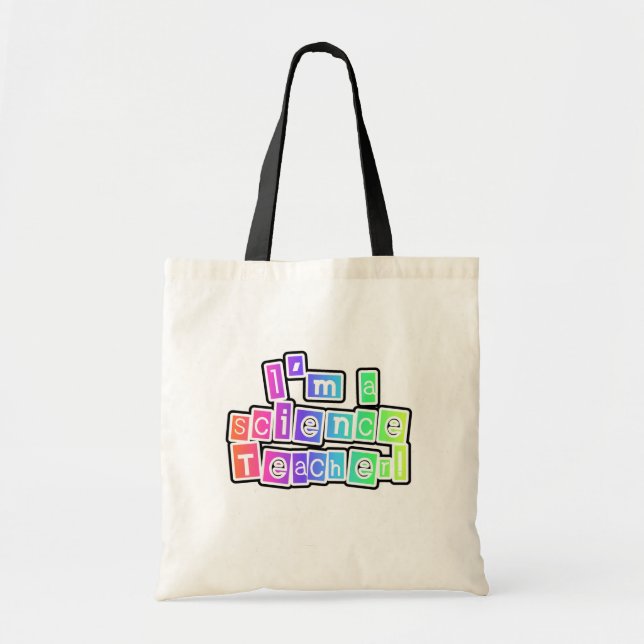 Bright Colours Science Teacher Tote Bag (Front)