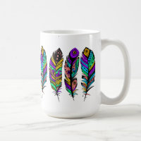 Bright Colours Tribal feathers illustration