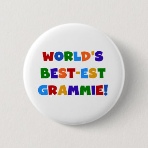 Bright Colours World's Best-est Grammie Gifts 6 Cm Round Badge