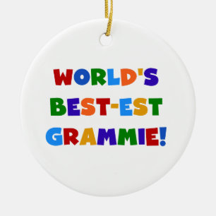 Bright Colours World's Best-est Grammie Gifts Ceramic Ornament