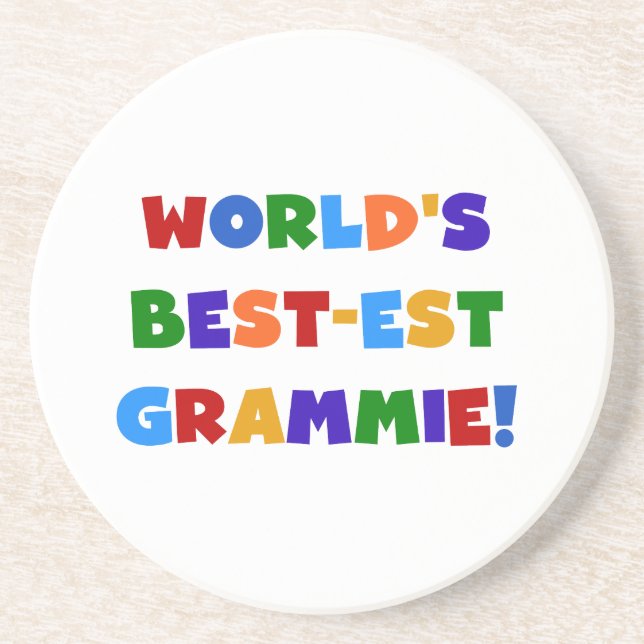 Bright Colours World's Best-est Grammie Gifts Coaster (Front)