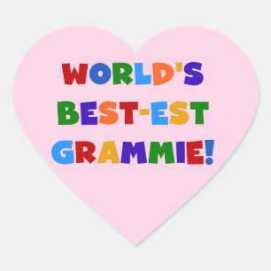 Bright Colours World's Best-est Grammie Gifts Heart Sticker