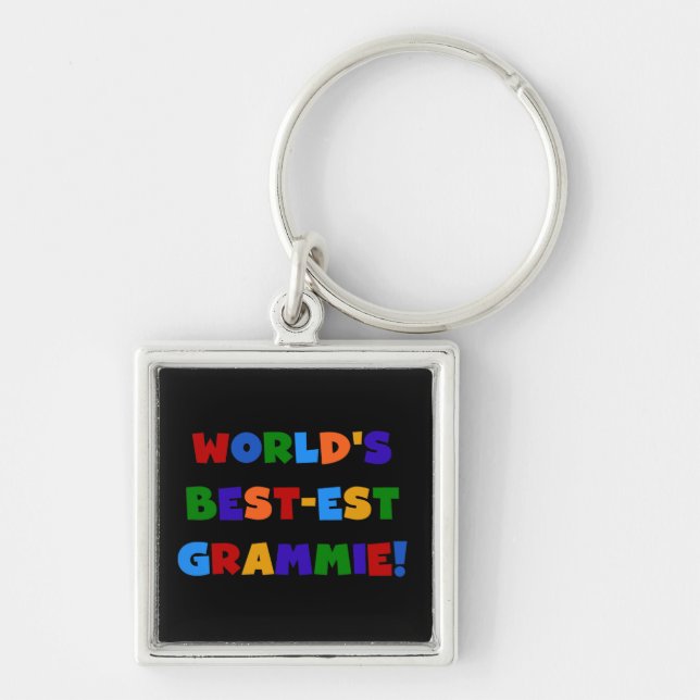 Bright Colours World's Best-est Grammie Gifts Key Ring (Front)