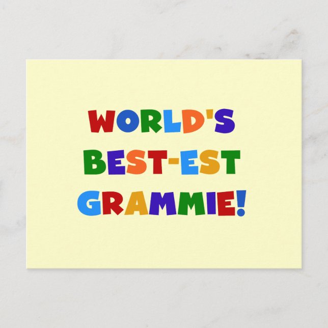 Bright Colours World's Best-est Grammie Gifts Postcard (Front)