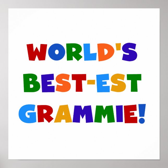 Bright Colours World's Best-est Grammie Gifts Poster (Front)