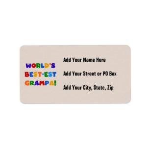 Bright Colours World's Best-est Grampa Gifts Label