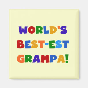 Bright Colours World's Best-est Grampa Gifts Magnet