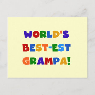 Bright Colours World's Best-est Grampa Gifts Postcard
