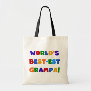 Bright Colours World's Best-est Grampa Gifts Tote Bag