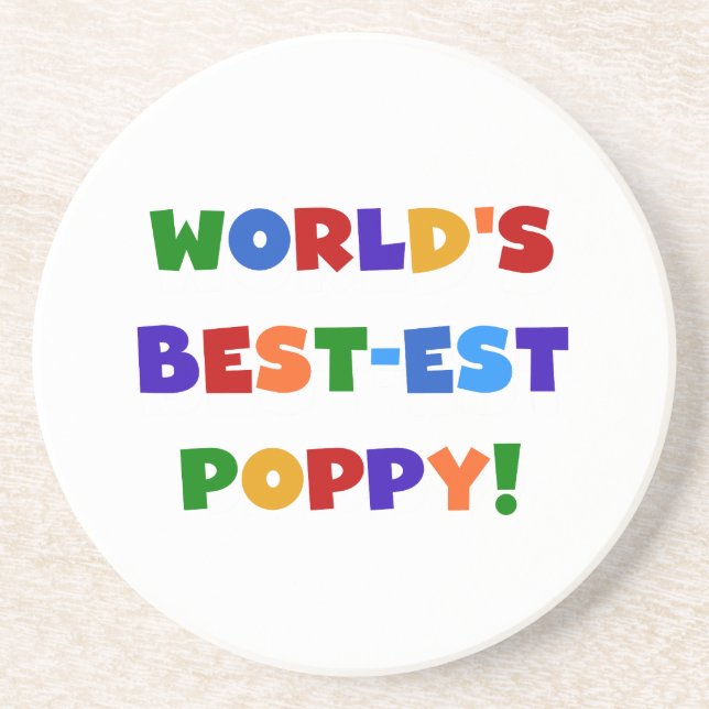 Bright Colours World's Best-est Poppy Gifts Coaster (Front)
