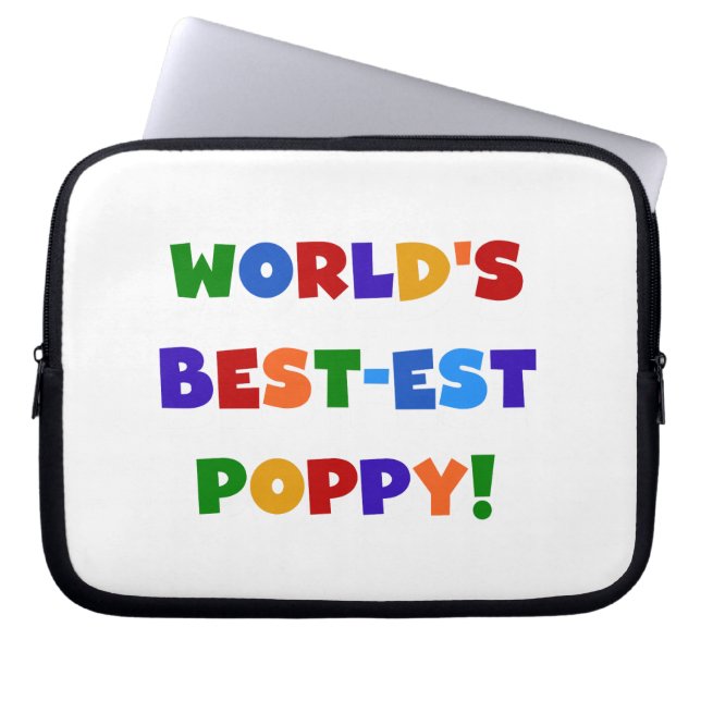Bright Colours World's Best-est Poppy Gifts Laptop Sleeve (Front)