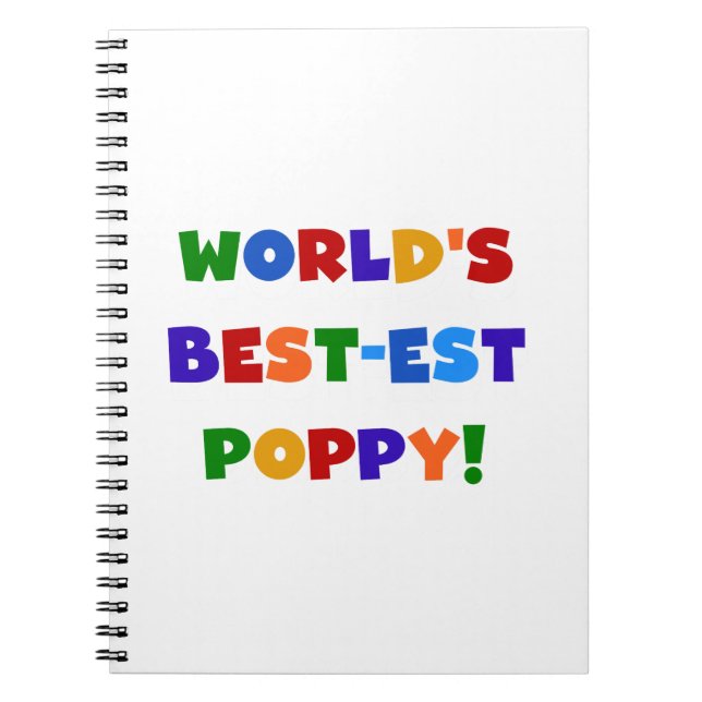 Bright Colours World's Best-est Poppy Gifts Notebook (Front)
