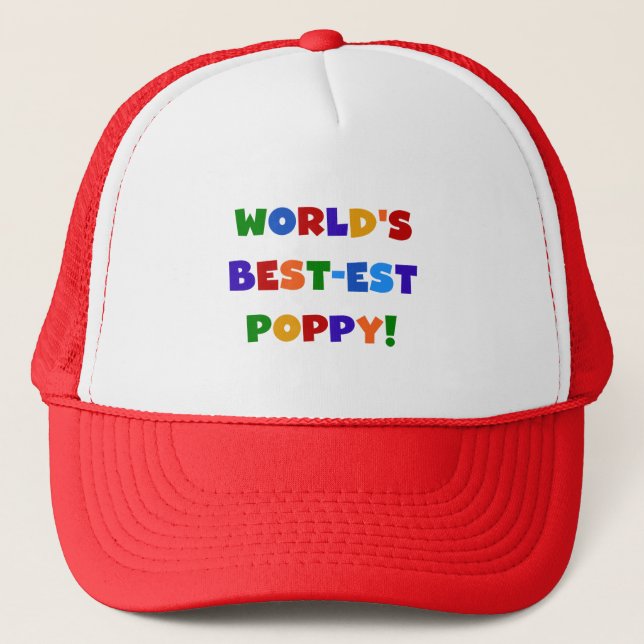 Bright Colours World's Best-est Poppy Gifts Trucker Hat (Front)