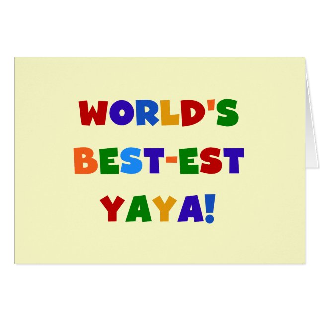Bright Colours World's Best-est Yaya Gifts (Front Horizontal)