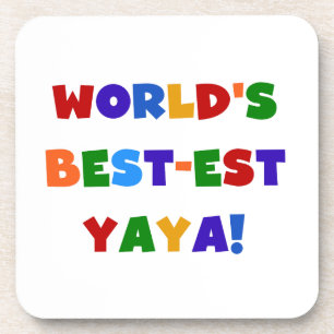 Bright Colours World's Best-est Yaya Gifts Coaster