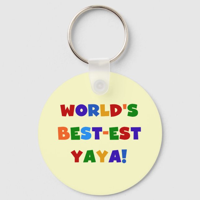 Bright Colours World's Best-est Yaya Gifts Key Ring (Front)