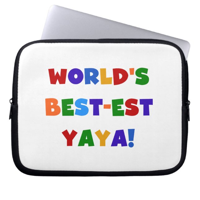 Bright Colours World's Best-est Yaya Gifts Laptop Sleeve (Front)