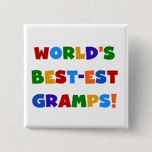 Bright Colours World's Best Gramps Gifts 15 Cm Square Badge