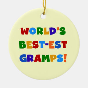 Bright Colours World's Best Gramps Gifts Ceramic Tree Decoration