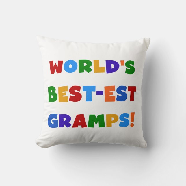 Bright Colours World's Best Gramps Gifts Cushion (Front)