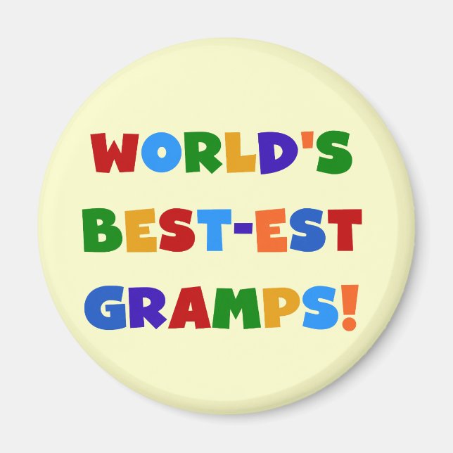 Bright Colours World's Best Gramps Gifts Magnet (Front)