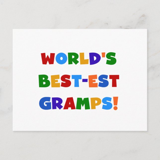 Bright Colours World's Best Gramps Gifts Postcard (Front)