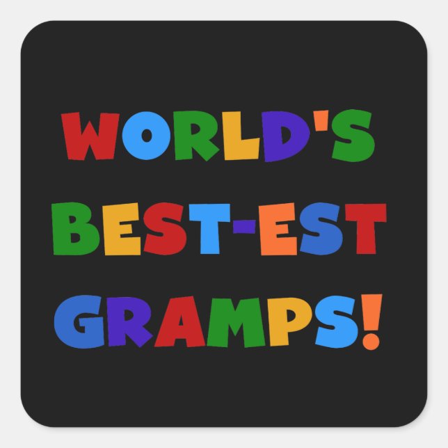 Bright Colours World's Best Gramps Gifts Square Sticker (Front)