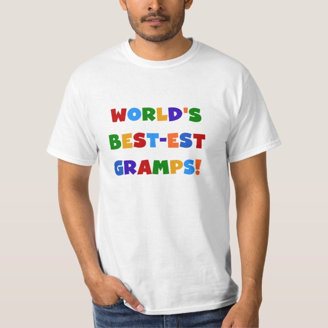 Bright Colours World's Best Gramps Gifts T-Shirt (Front)