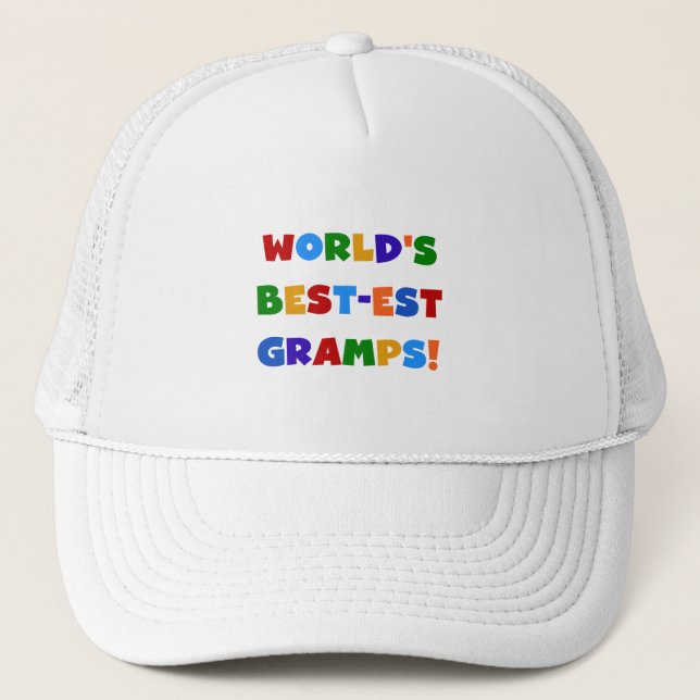 Bright Colours World's Best Gramps Gifts Trucker Hat (Front)