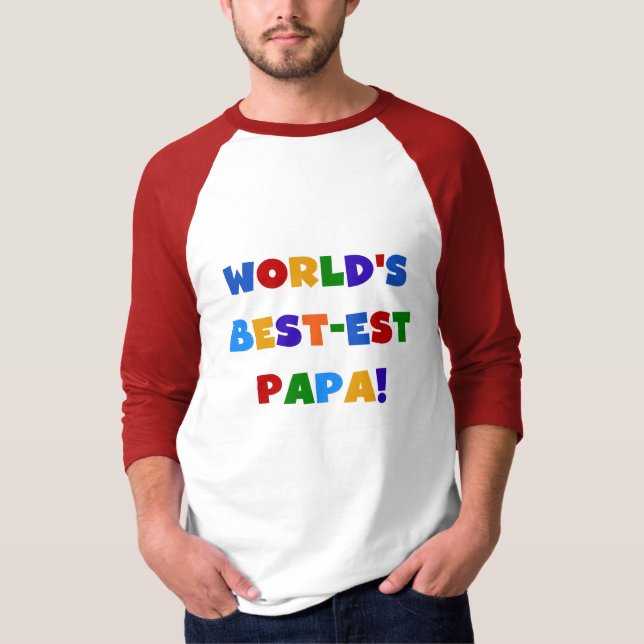 Bright Colours World's Best Papa Tshirts and Gifts (Front)