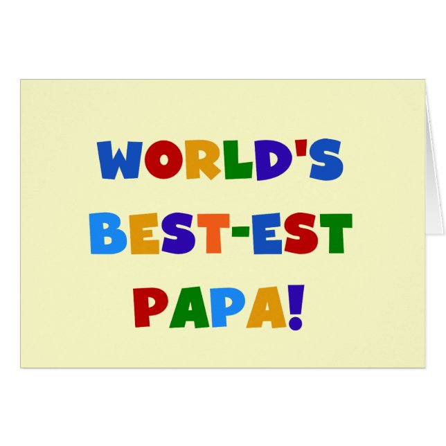 Bright Colours World's Best Papa Tshirts and Gifts (Front Horizontal)
