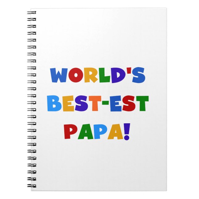 Bright Colours World's Best Papa Tshirts and Gifts Notebook (Front)