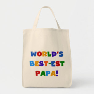 Bright Colours World's Best Papa Tshirts and Gifts Tote Bag