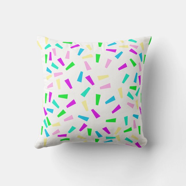 Bright Confetti Kids Throw Pillow (Back)