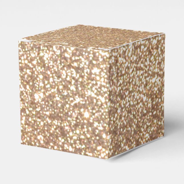 Bright Copper Glitter Sparkles Favour Box (Front Side)