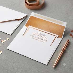 Bright Copper Metallic Romantic Wedding Envelope