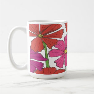 Bright Cosmos Floral Print Coffee Mug