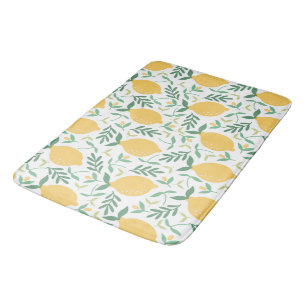 Bright Country Farm Yellow Lemon Pattern Bath Mat