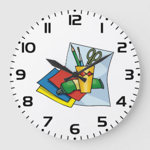 Bright Craft Supplies Colorful Art Tools Large Clock