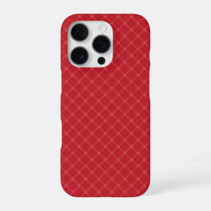 Bright Cranberry Red Diagonal Plaid iPhone 16 Pro Case
